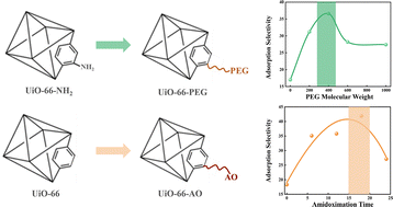 Graphical abstract: CO2-selective molecular recognition in UiO-66 via post-synthetic polyethylene glycol/amidoxime functionalization